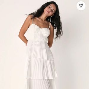 Lulus Tiered Bustier Midi Dress